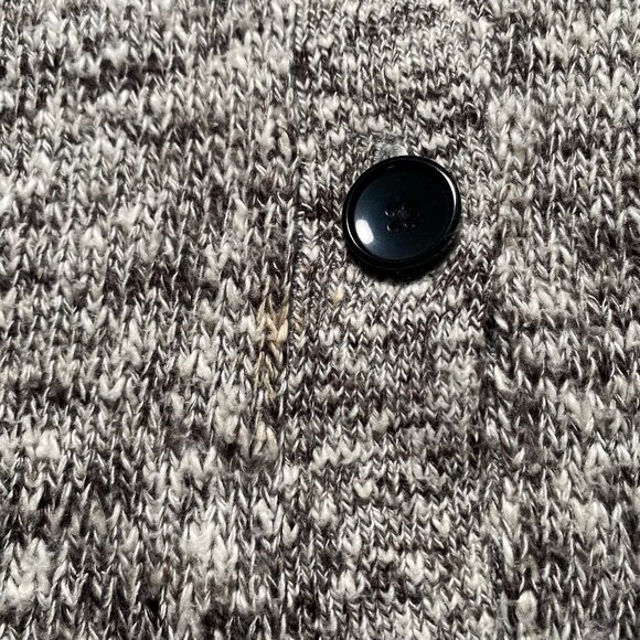 Womens Caslon Long Heathered gray Collared Sweater Pockets Blk Buttons Sz Large - Picture 7 of 14